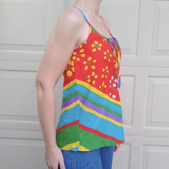 early 80's BRIGHT TANK TOP vintage XS - Picture 4 of 7